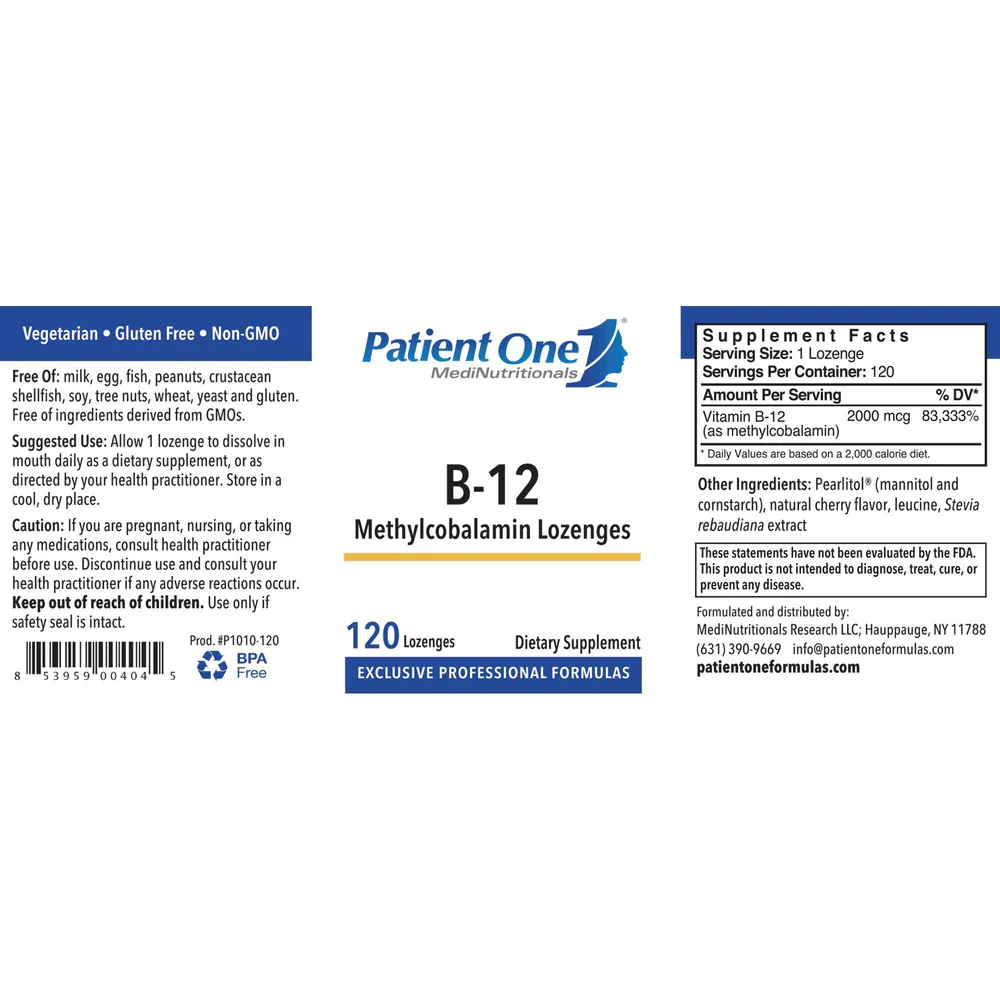 B-12 Methylcobalamin Lozenges (Fast Melt) 120 lozenges - Image 2