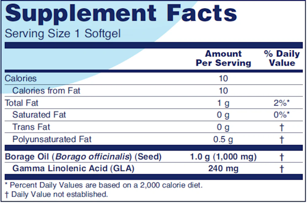 Borage/GLA 1000 mg 60 gels - Image 2
