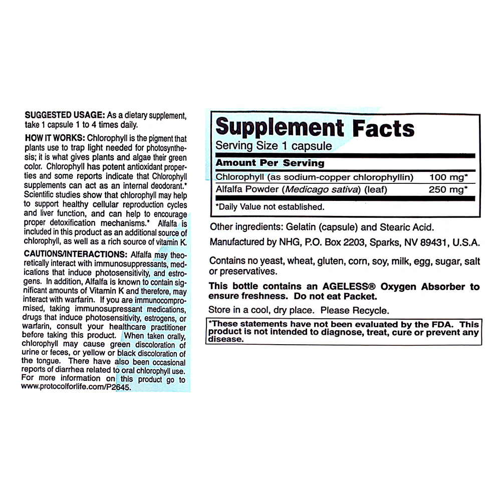 Chlorophyll 100 mg 90 caps - Image 2