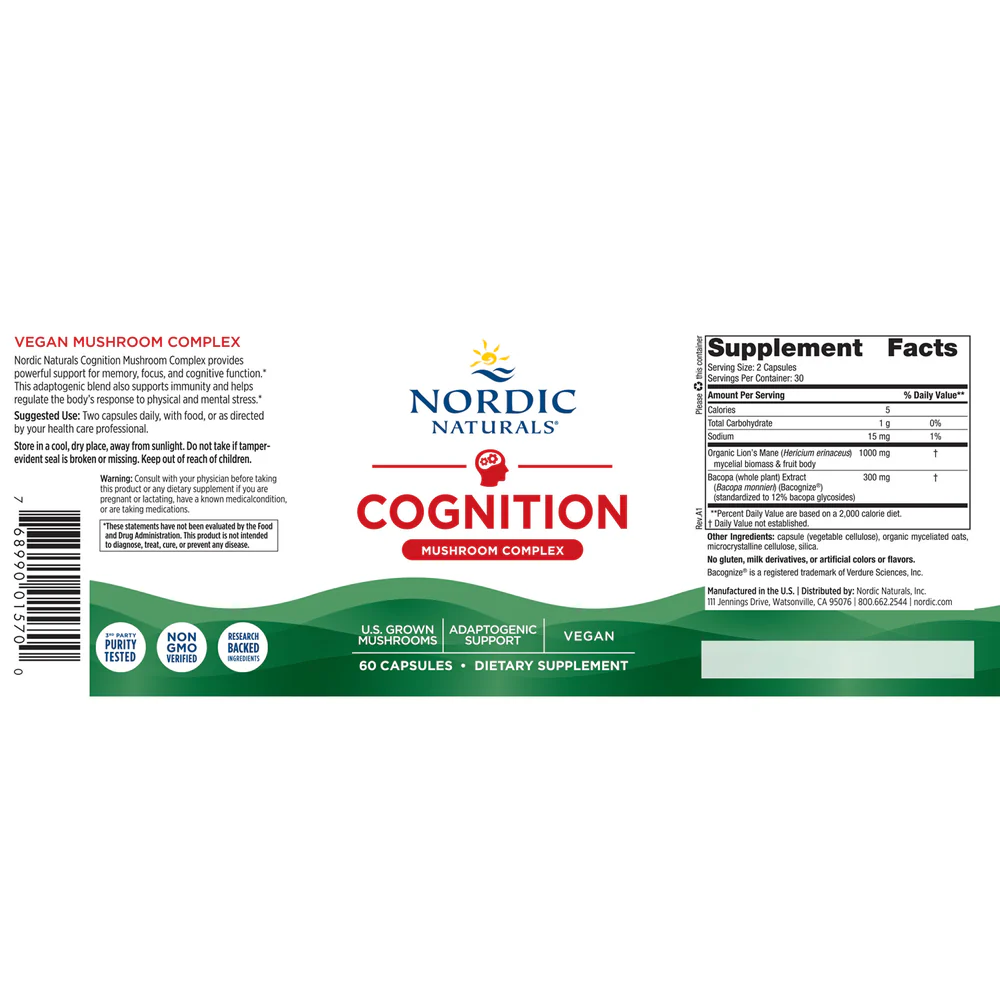 Cognition Mushroom Complex 60 caps - Image 2