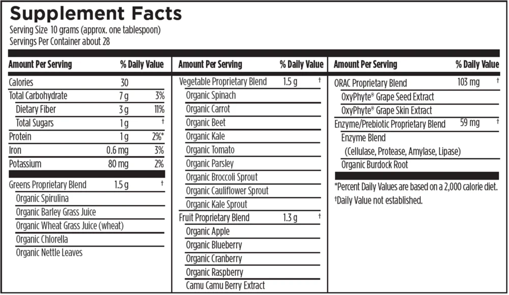 Essentia Greens Orange/Cranberry Flavor 285 grams - Image 2