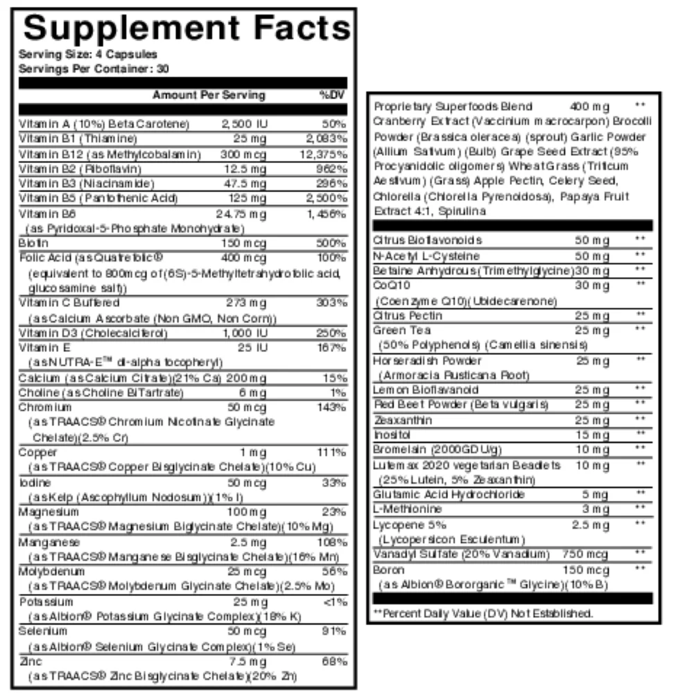 Frontier Multivitamin 120 vegcaps - Image 2