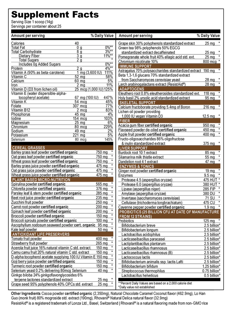 Green Vibrance Choc Coconut 25 servings - Image 2