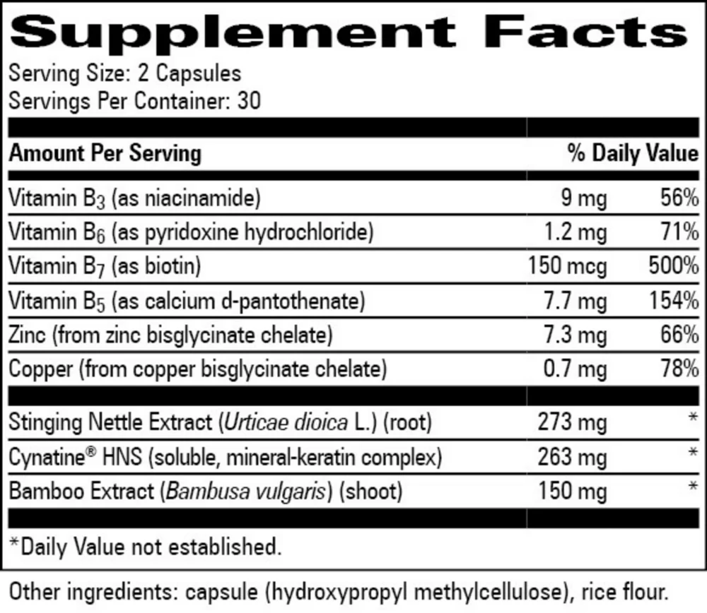 Hair, Skin & Nail Resilience 60 vegcaps - Image 2