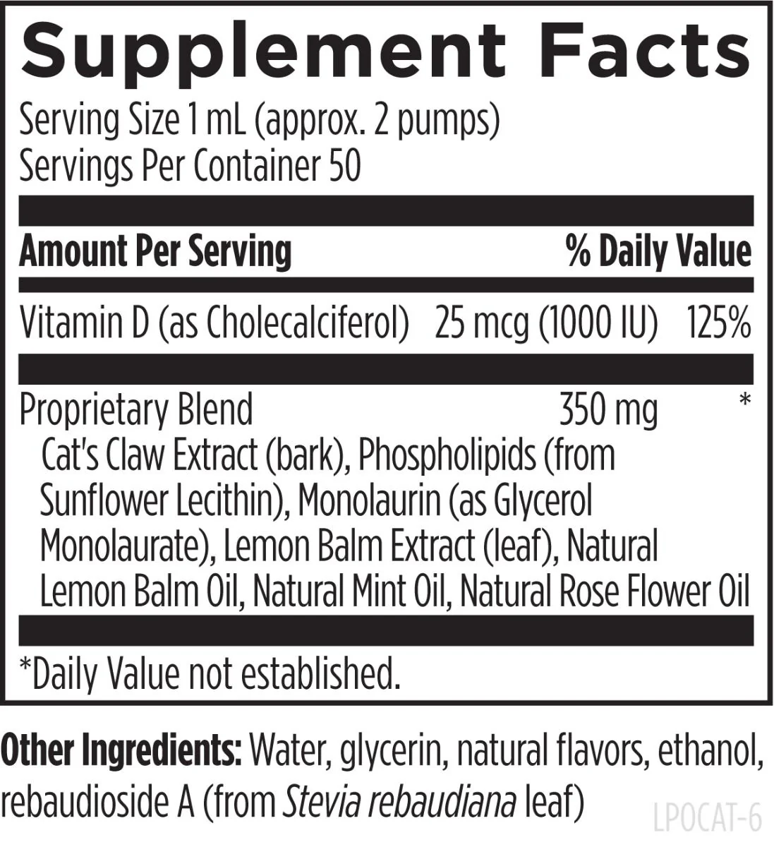 Liposomal Cat's Claw Synergy 50 ml - Image 2