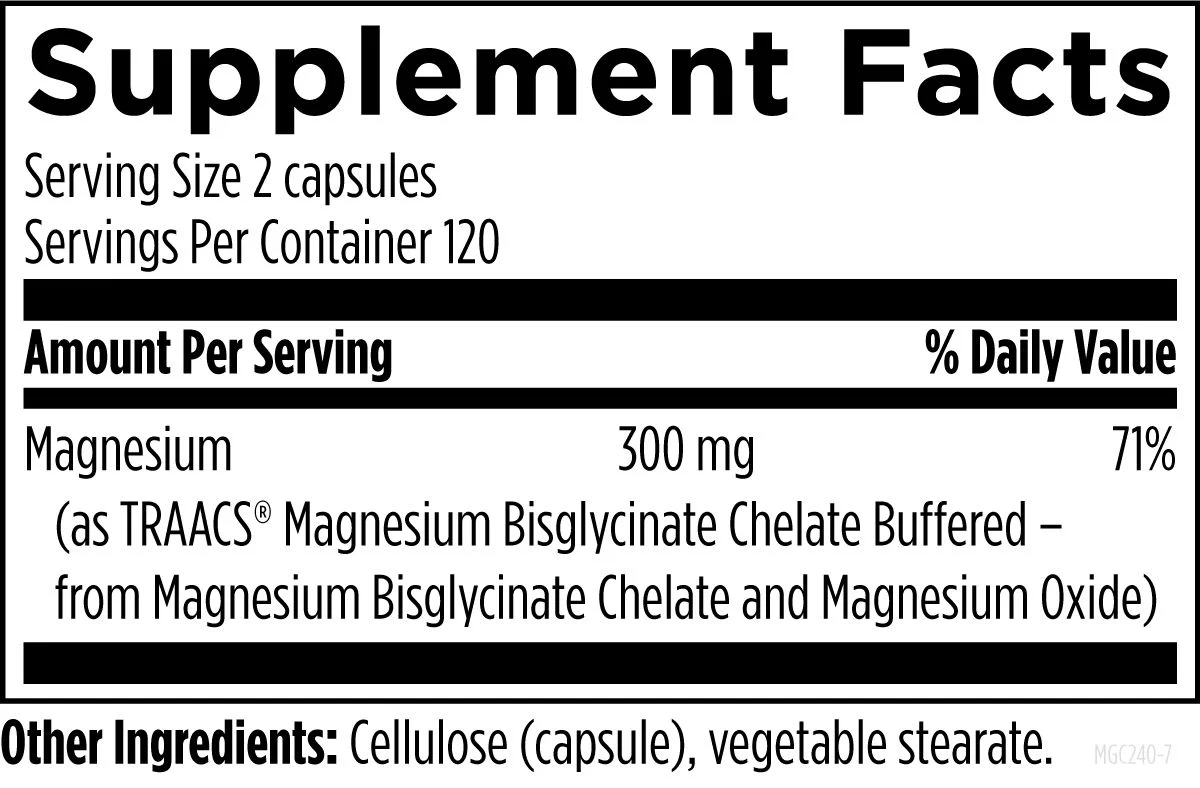 Magnesium Glycinate Complex (formerly Magnesium Buffered Chelate) 240 caps - Image 2