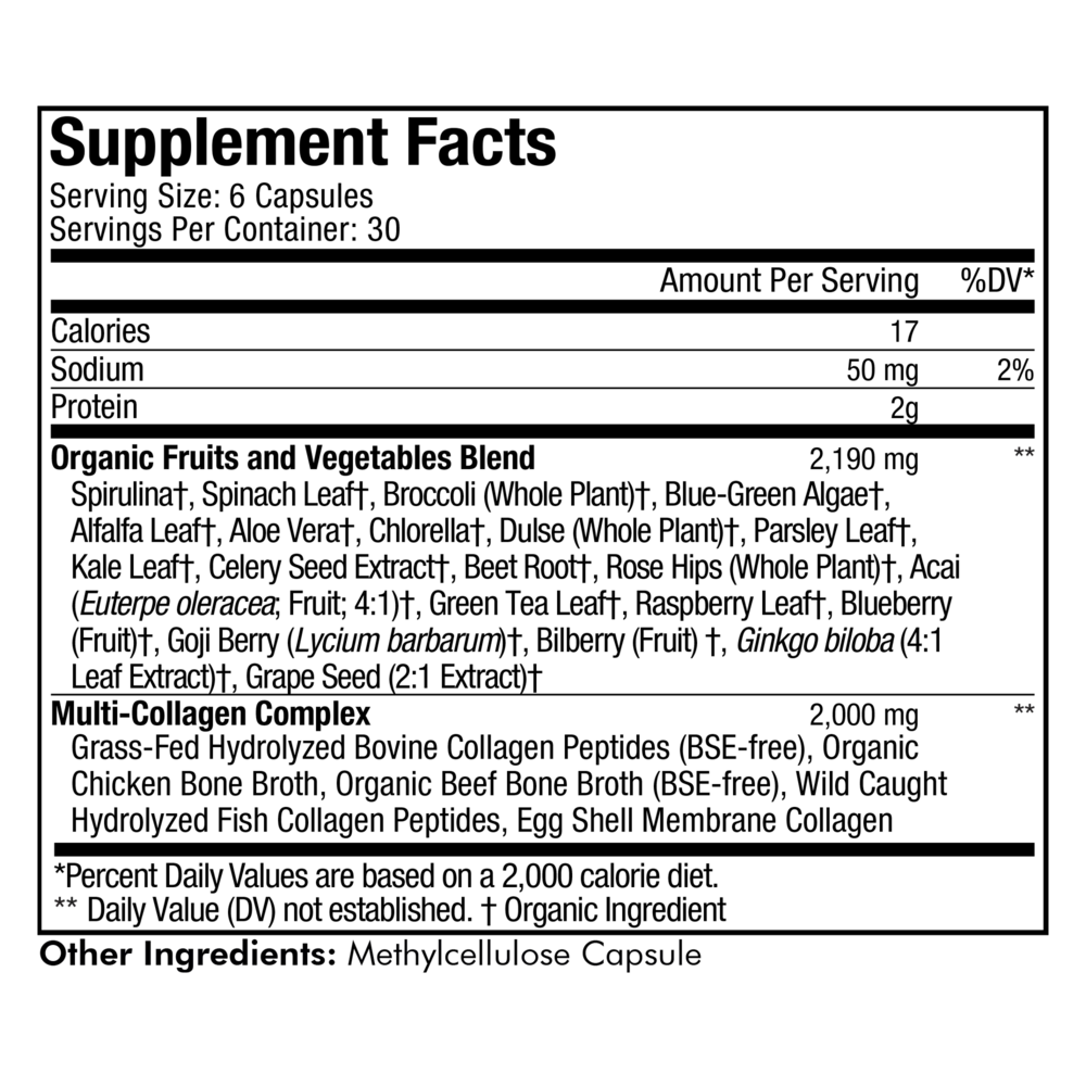 Multi Collagen + Raw Greens 180 caps - Image 2