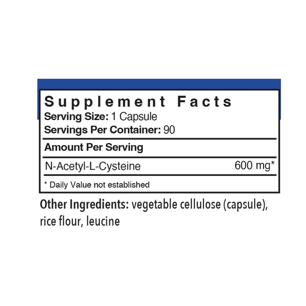 NAC N-Acetyl-L-Cysteine 600mg 90 caps - Image 2