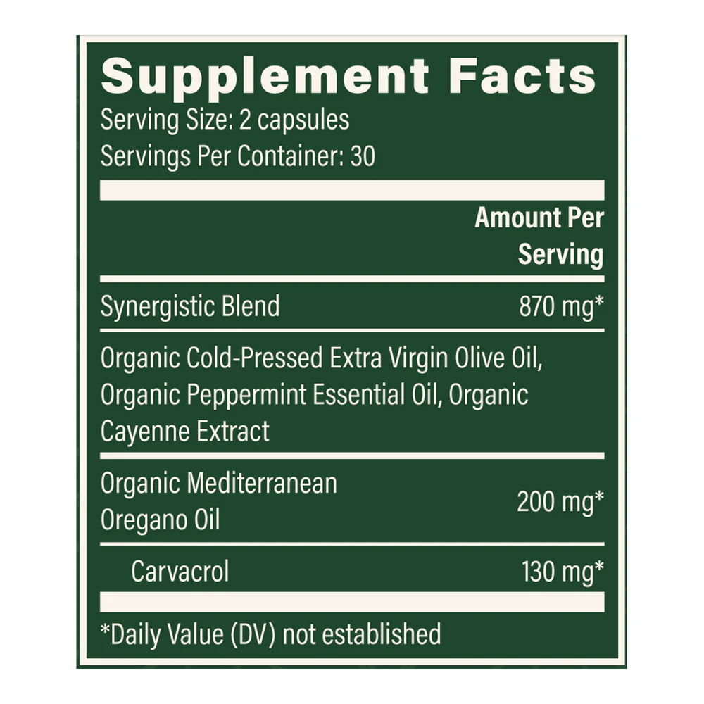 Oregano Oil 200 mg, Liquid Capsules 60 caps - Image 2