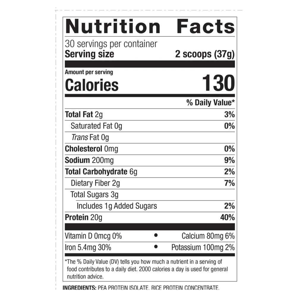 Perfect Protein Pea & Rice Vanilla Powder - 30 servings - Image 2