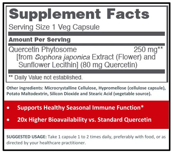Quercetin Phospholipid 250mg 90 caps - Image 2