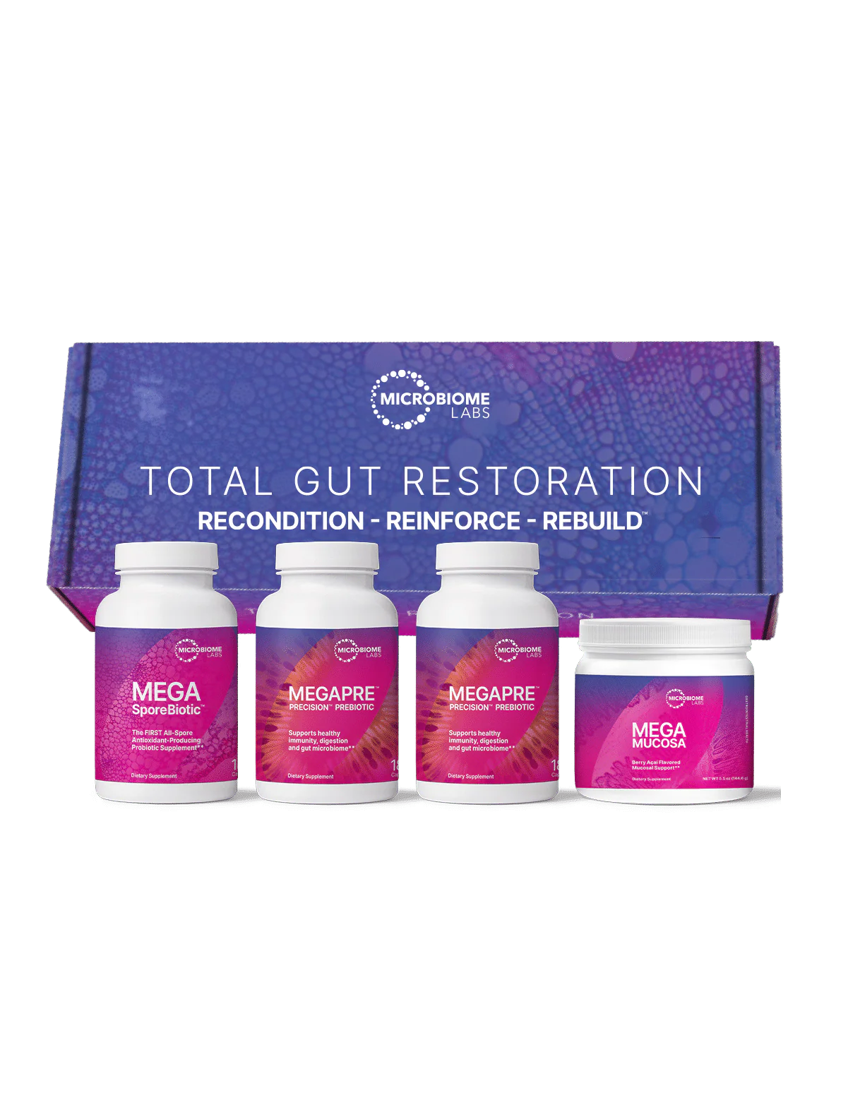 Total Gut Restoration #3 (MegaPre Capsule + MegaMucosa Powder) 3 Month Supply