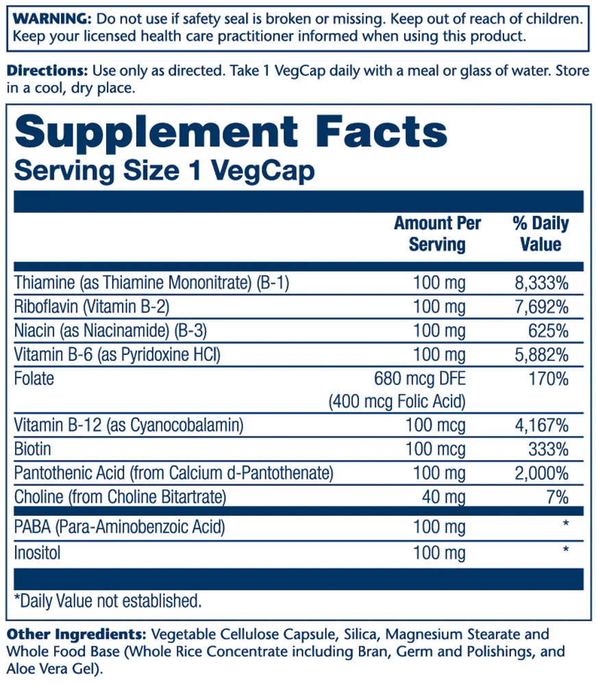 Vitamin B-Complex 100 100 vegcaps - Image 2
