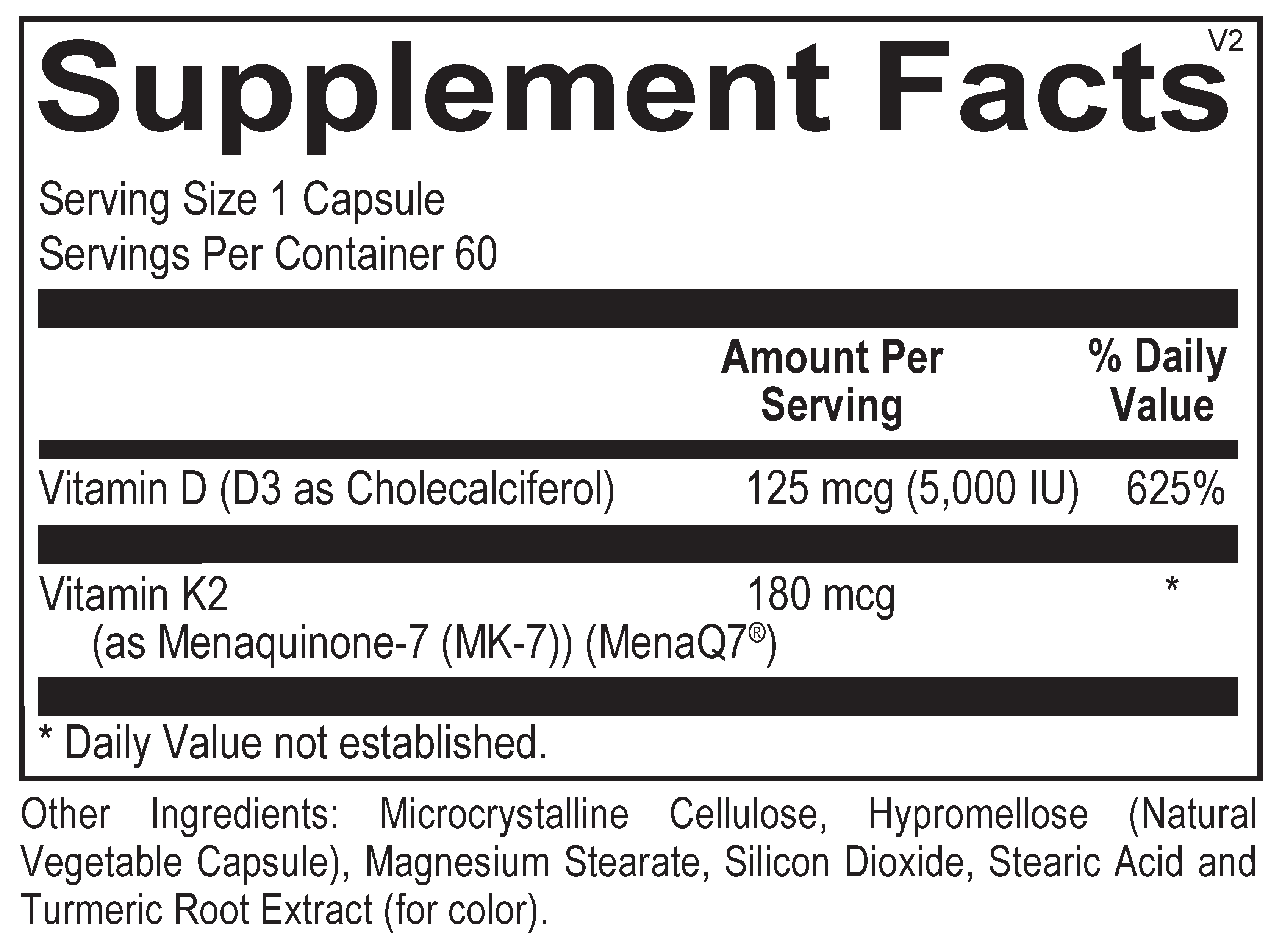 Vitamin D 5,000 + K2 60 caps - Image 3