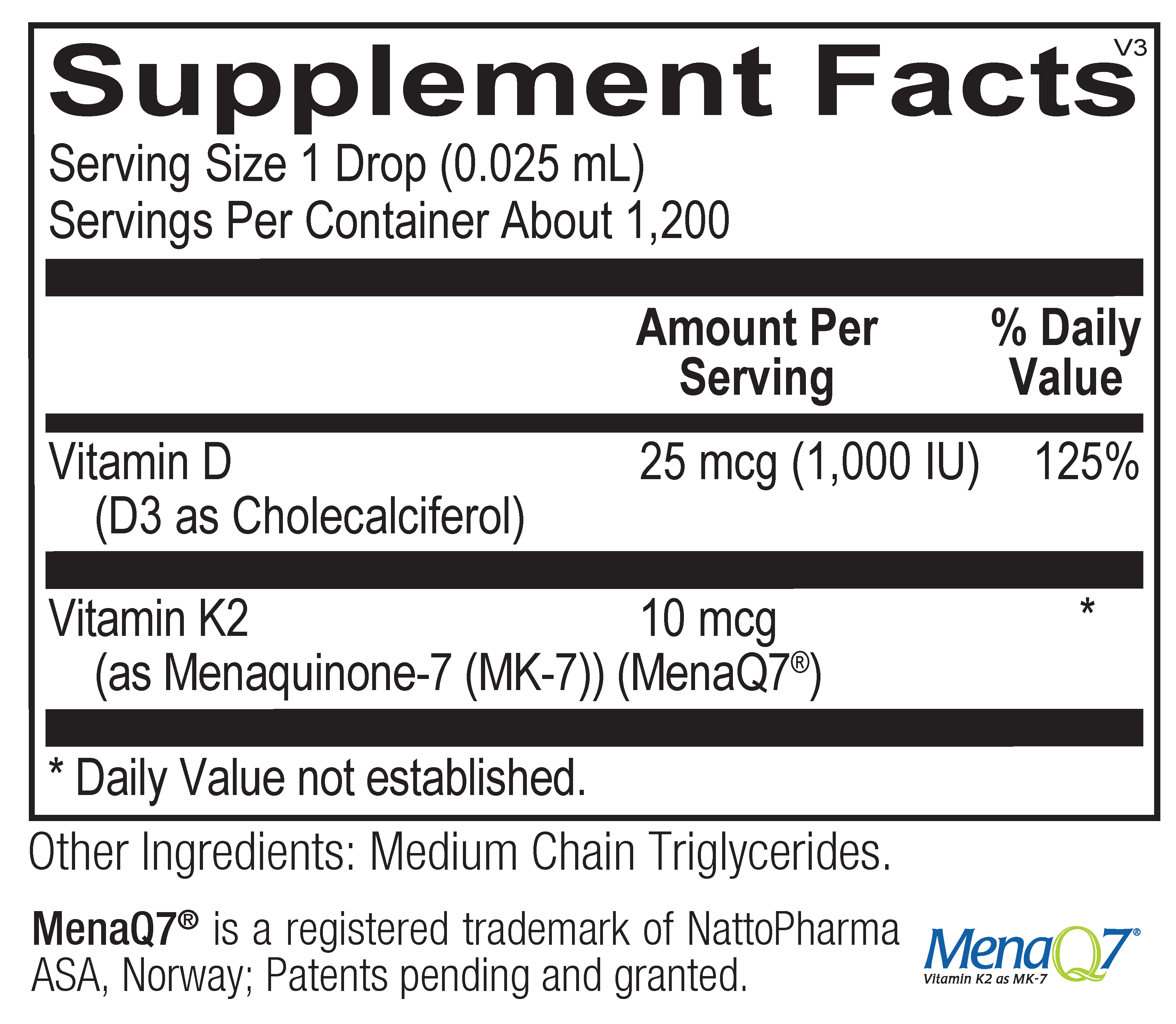Vitamin D3 + K2 liquid 1 oz - Image 3