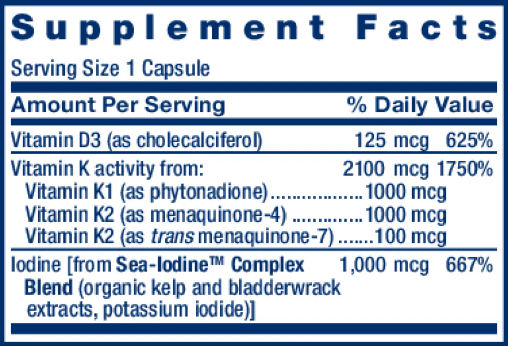 Vitamins D & K with Sea-Iodine 60 caps - Image 2
