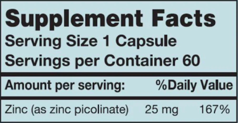 Zinc Picolinate 60 caps - Image 2